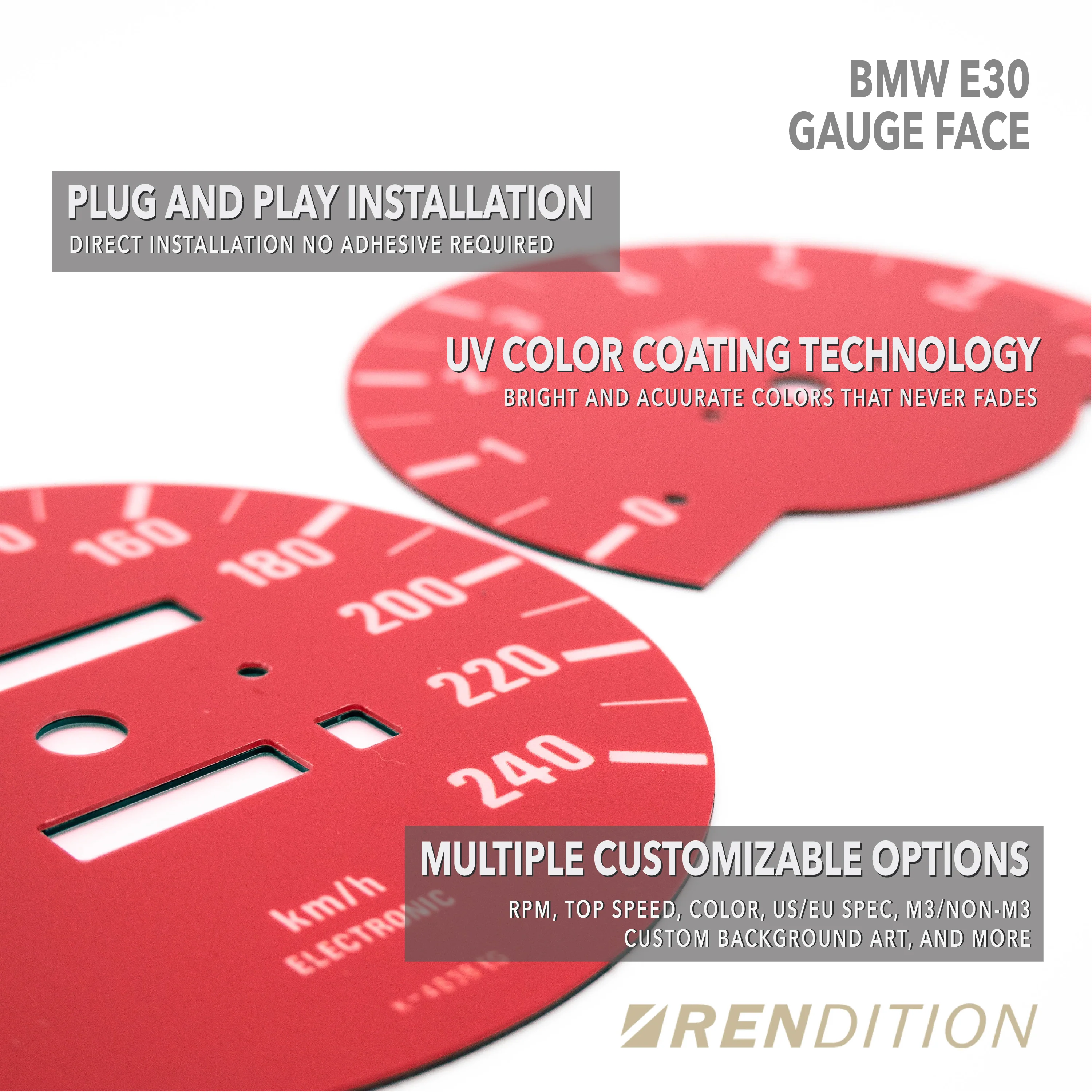 BMW E30 GAUGE FACE / GAUGE OVERLAY FOR M3 - Image 3