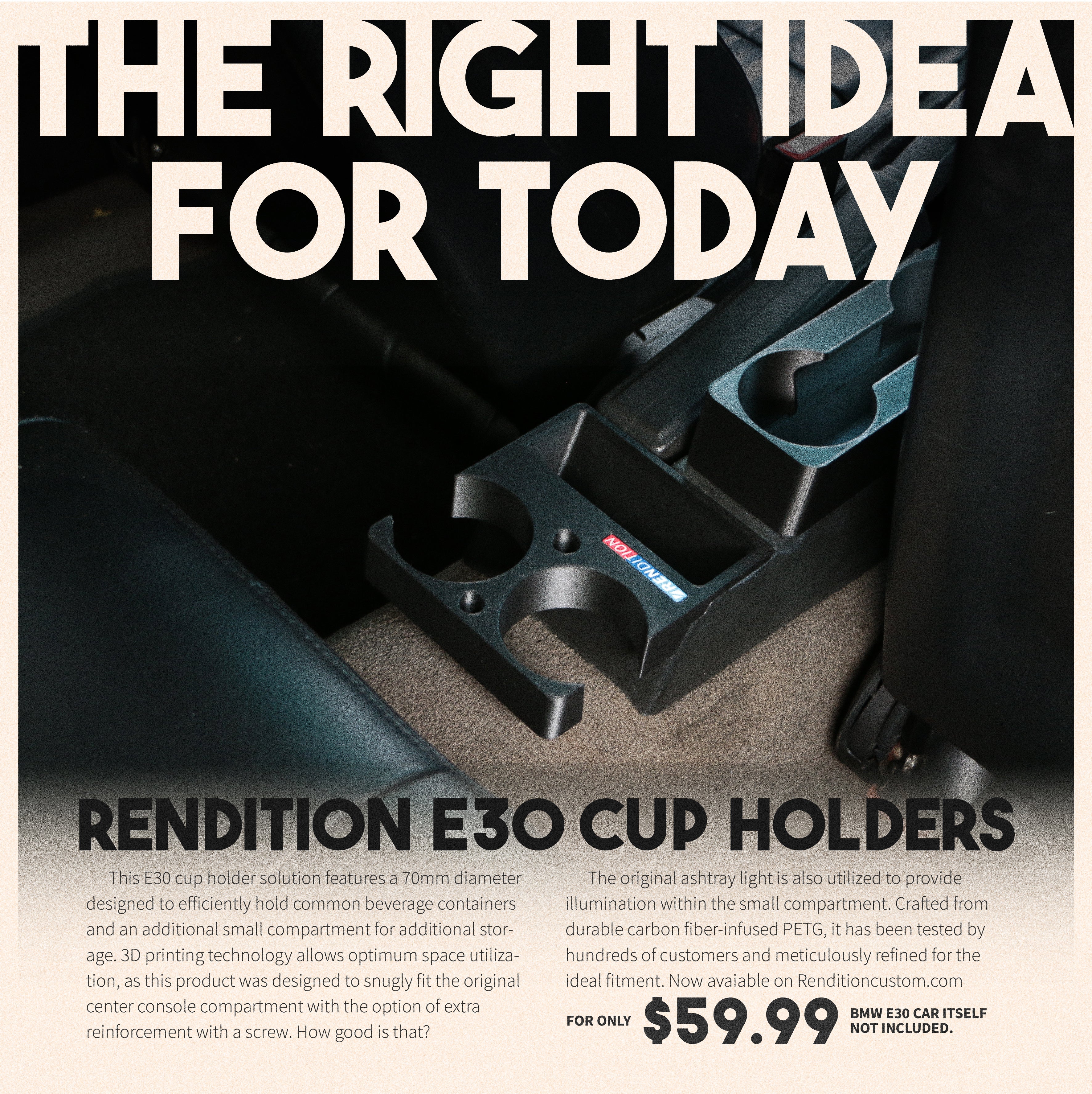 BMW E30 REAR CUP HOLDER - Image 3