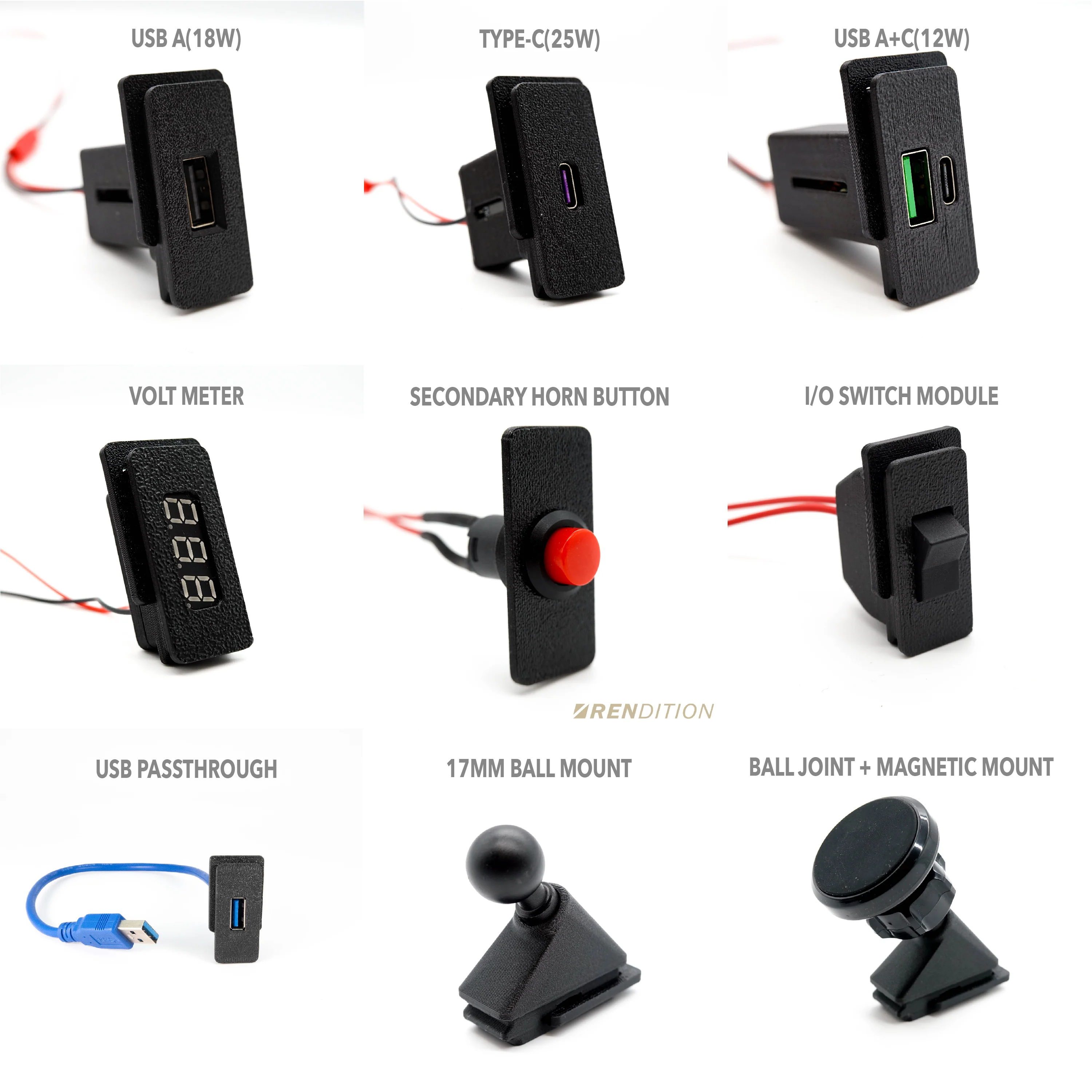 BMW E30 Ashtray Modular Conversion System – USB, Volt Meter, Switches, and Mounts - Image 17