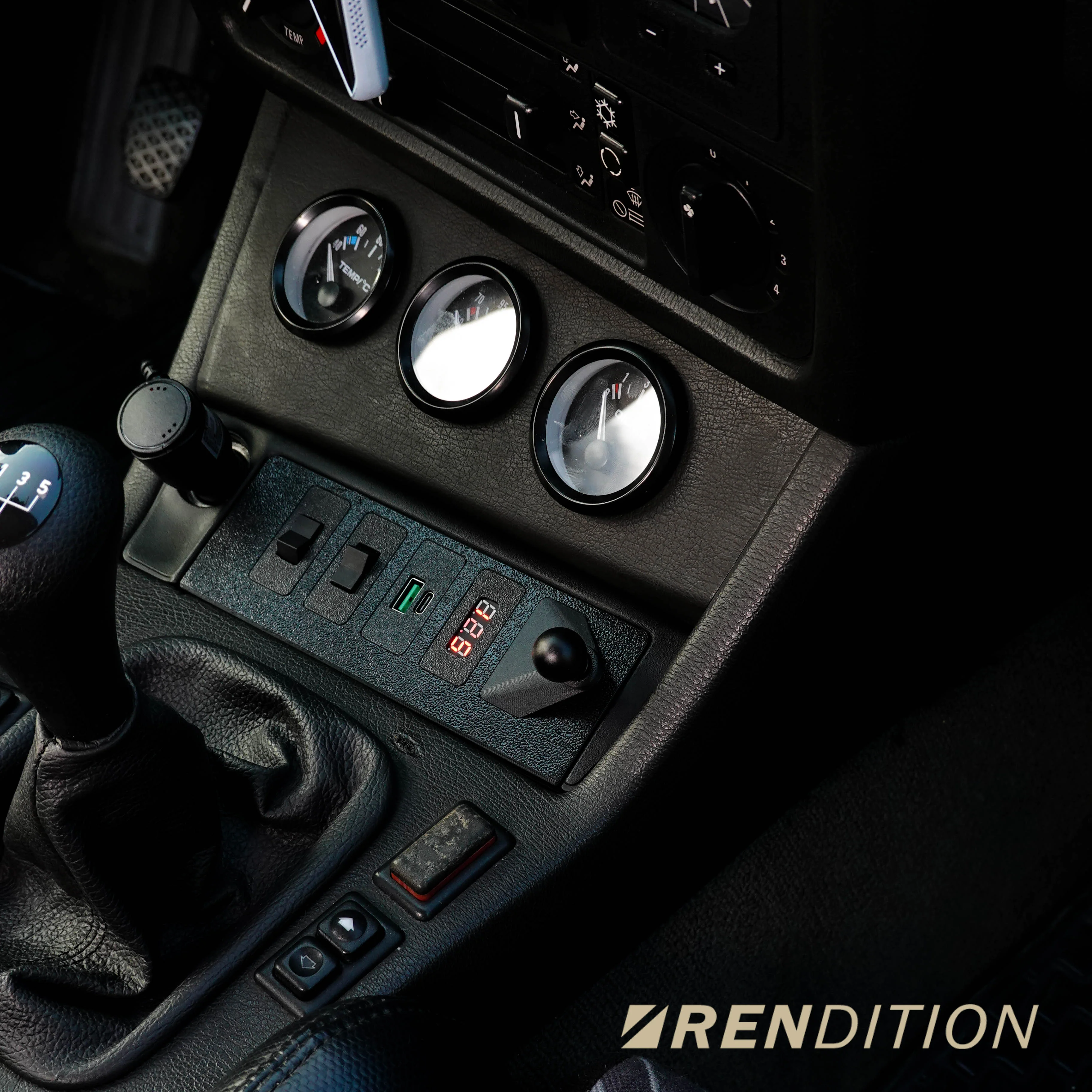 BMW E30 Ashtray Modular Conversion System – USB, Volt Meter, Switches, and Mounts - Image 4