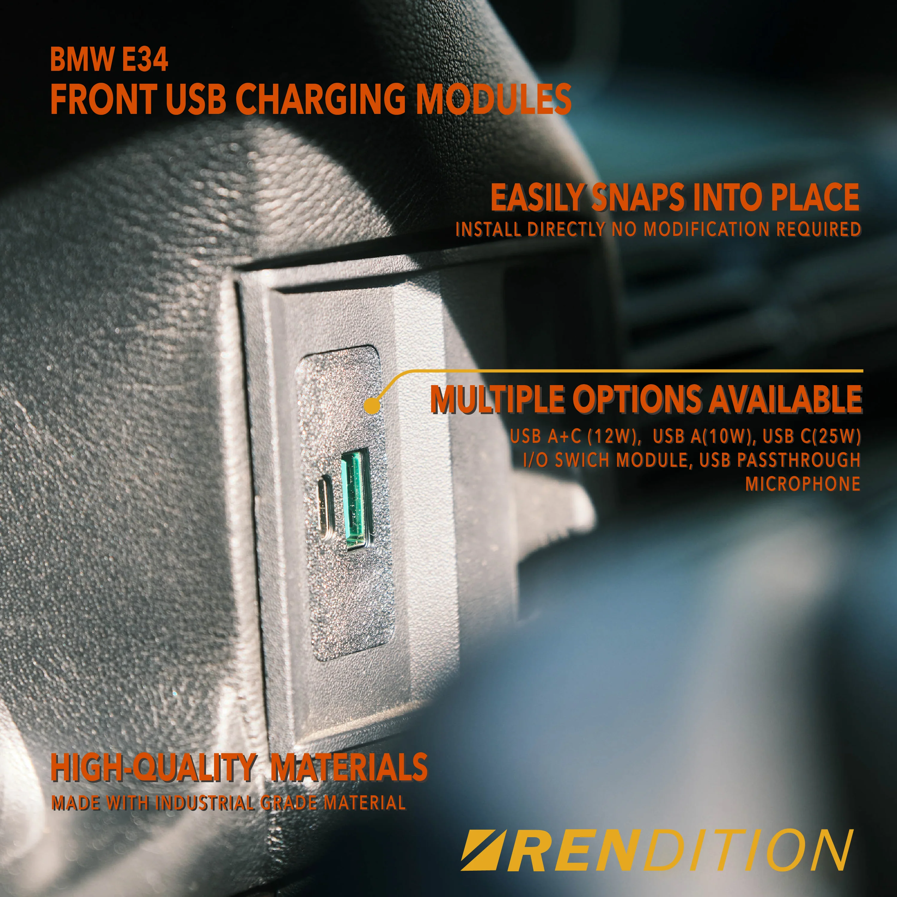 BMW E34 FRONT USB CHARGING MODULES - Image 2