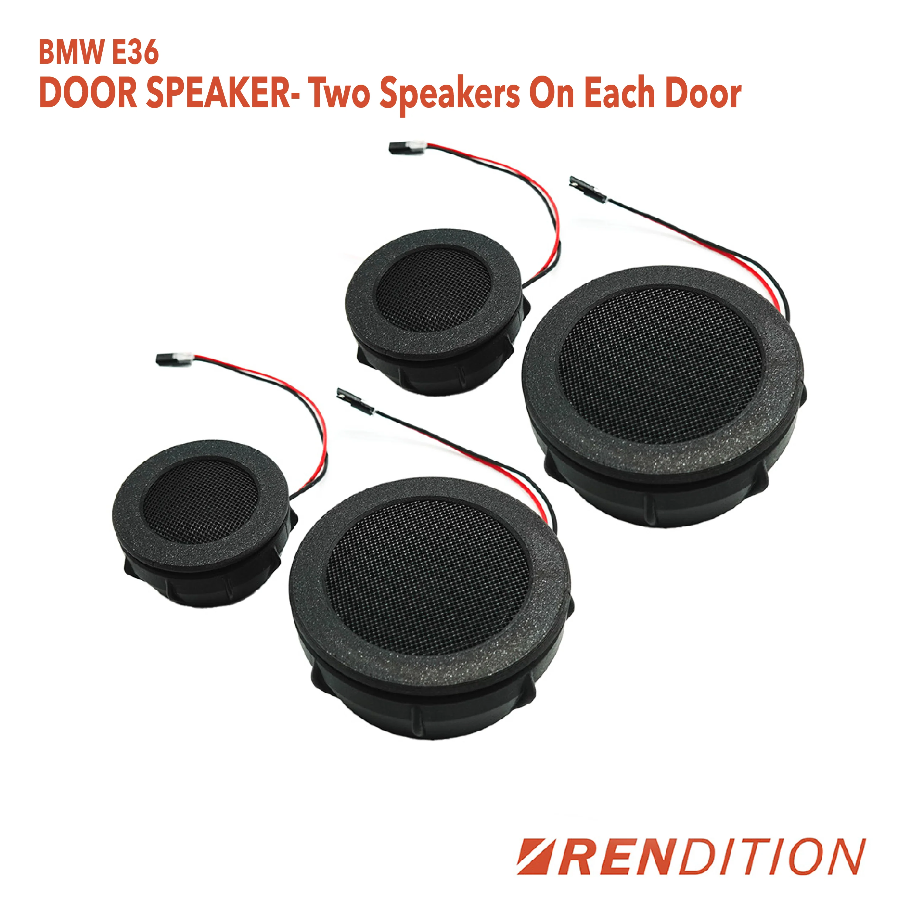BMW E36 Door Tweeter & Speaker Grille Upgrade Kit – HiFi Full-Range Replacement - Image 4