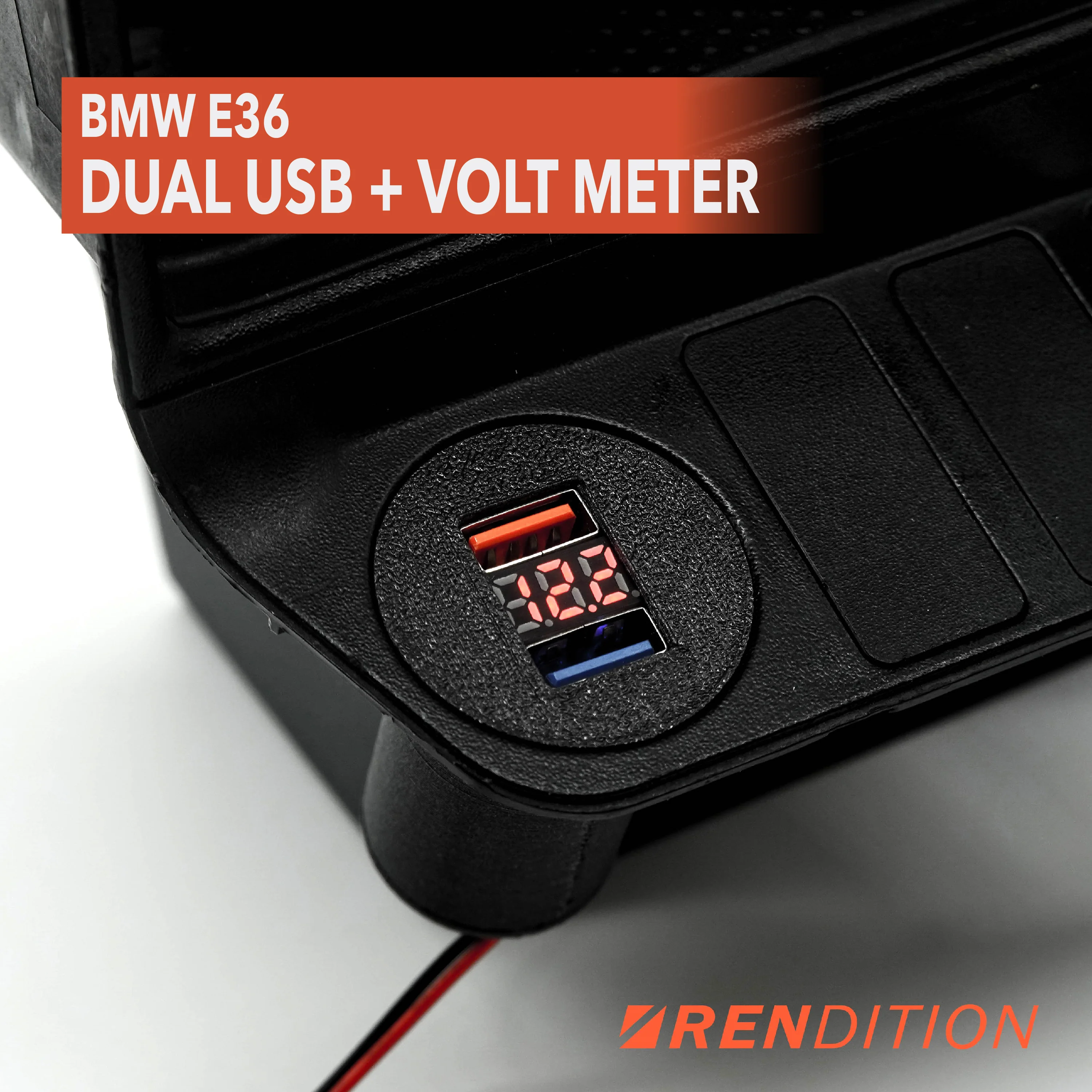 BMW E36 USB Charger with Voltage Meter | Cigarette Lighter Replacement