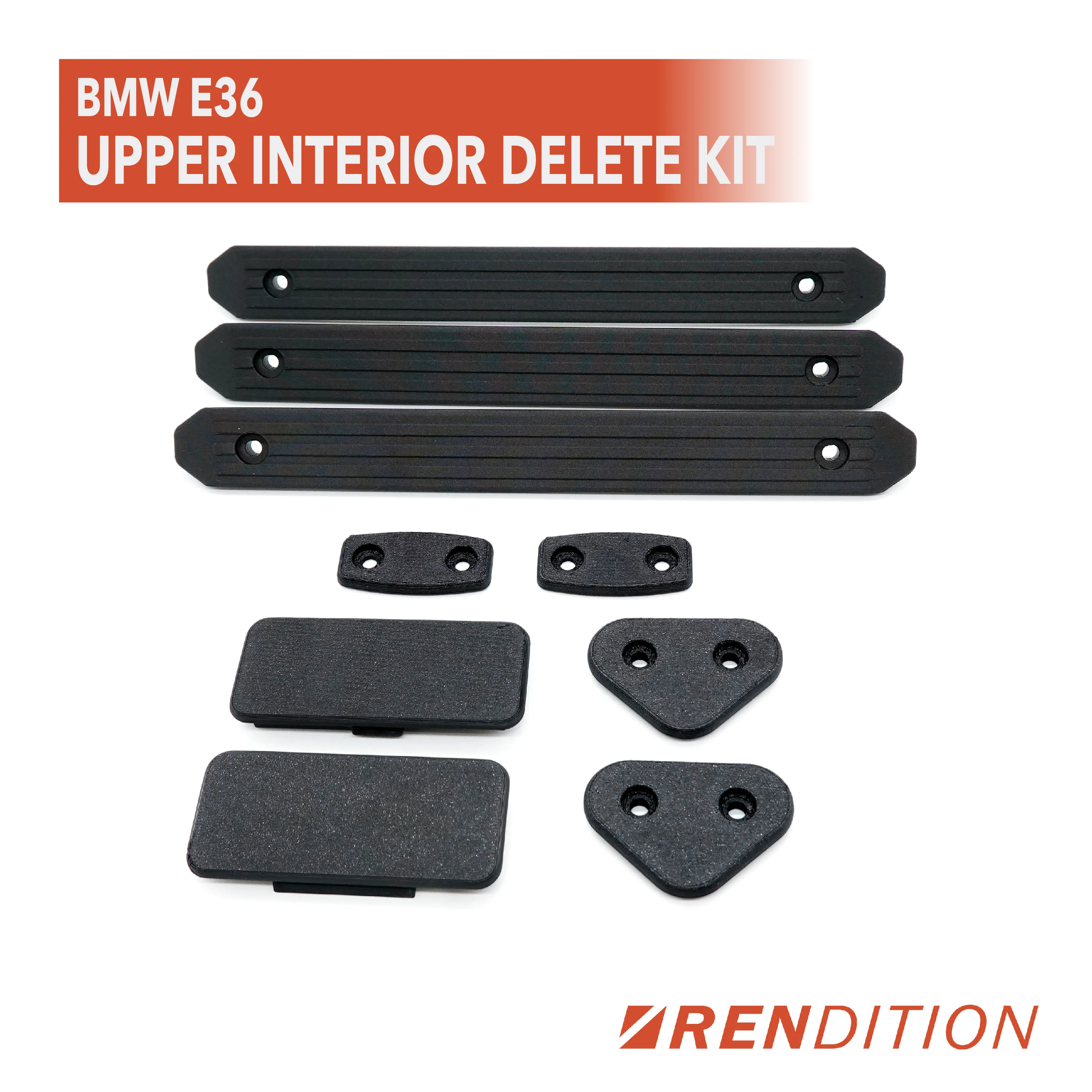 BMW E36 Upper Interior Delete Kit | Sun Visor, Vanity Light & Handle Removal