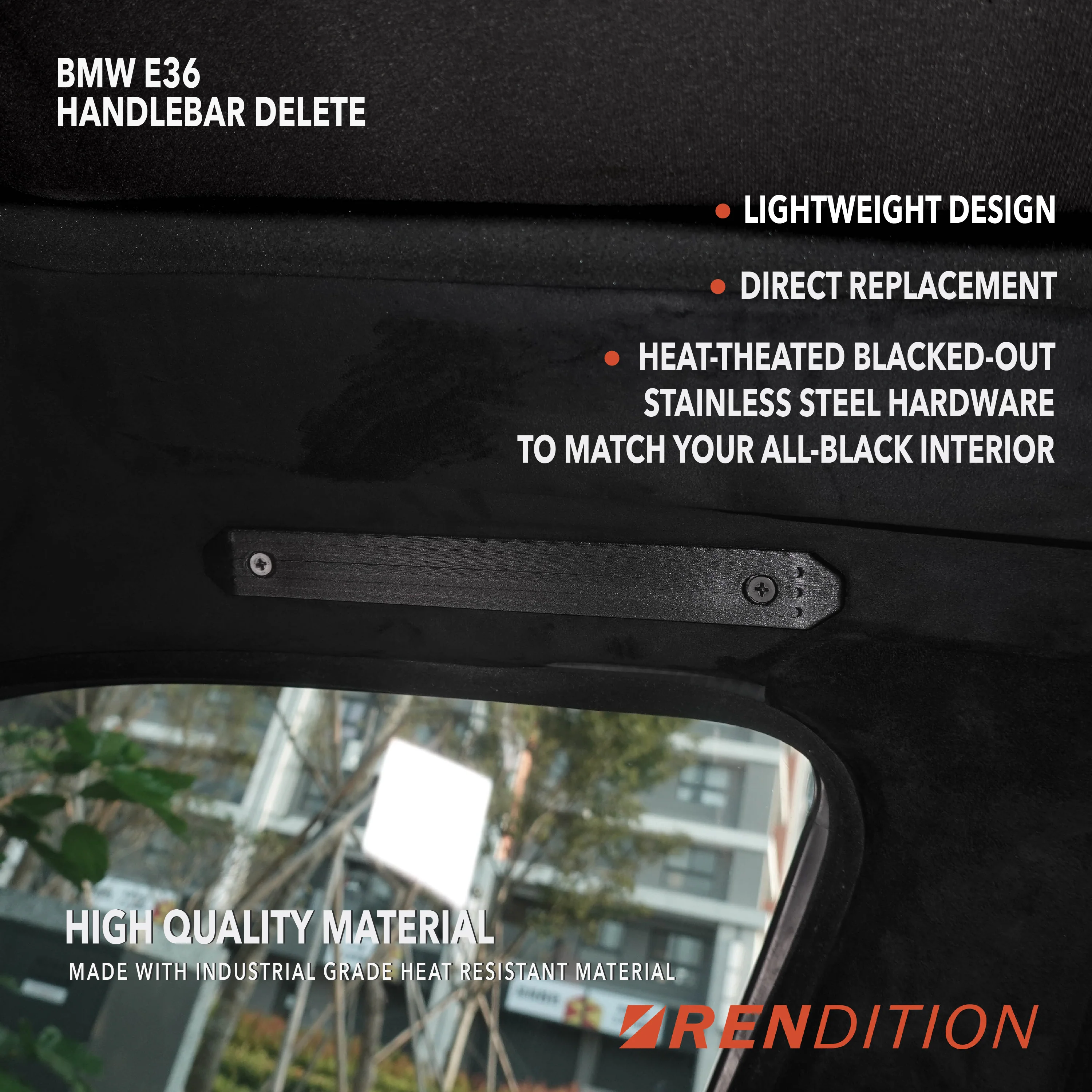 BMW E36 Upper Interior Delete Kit | Sun Visor, Vanity Light & Handle Removal - Image 2