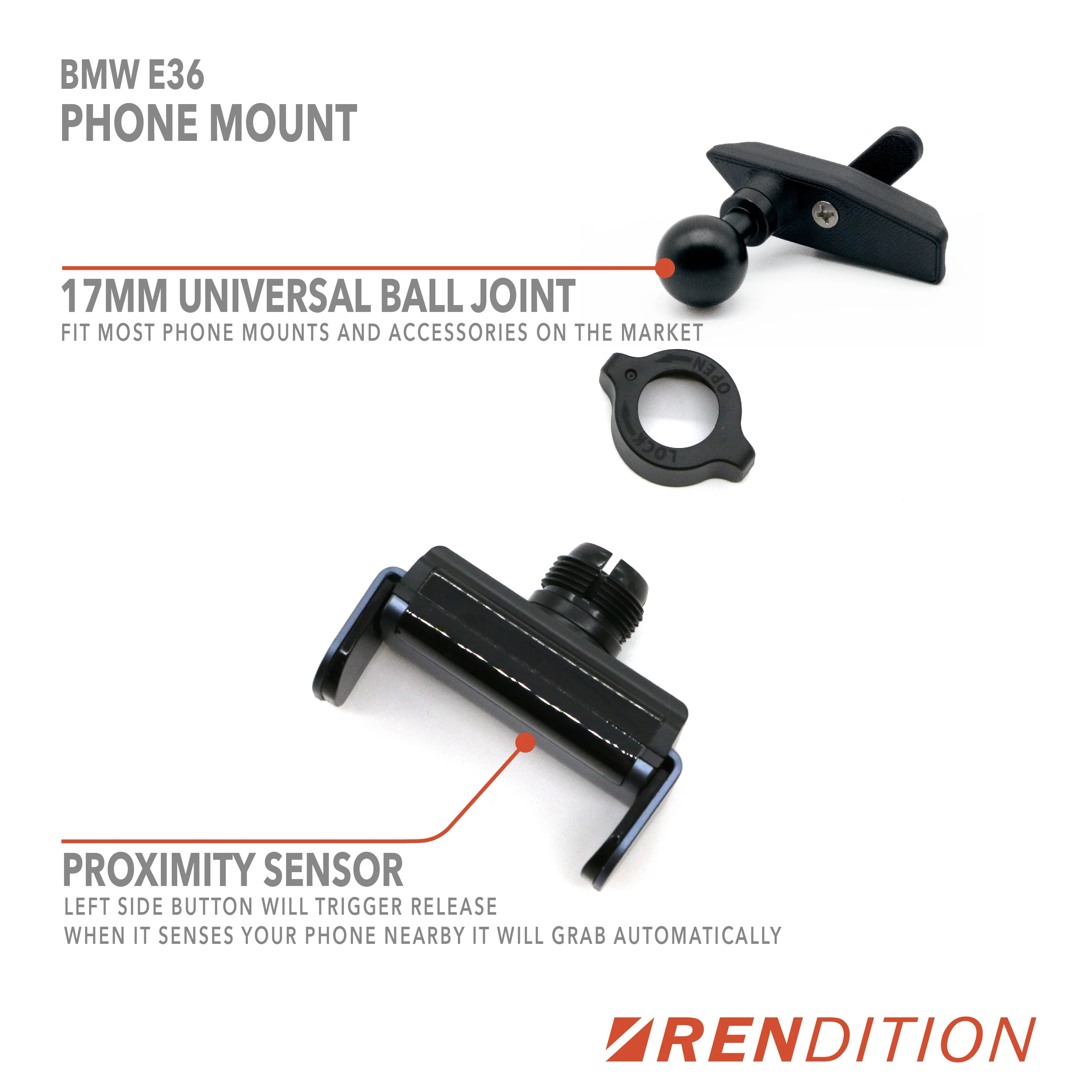 BMW E36 Phone Mount V7 – Auto Grip Vent Mount - Image 3