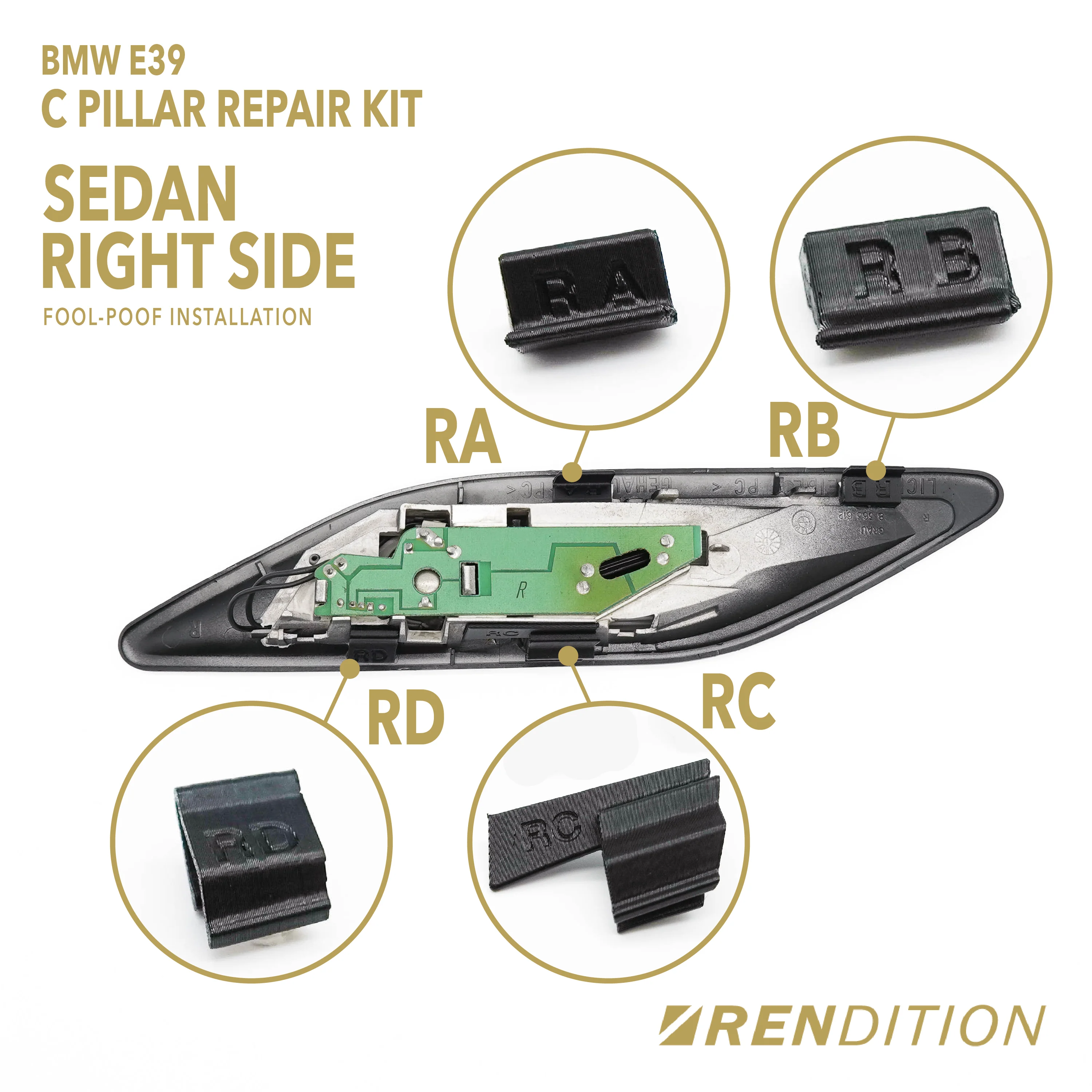 BMW E39 C-Pillar Light Repair Kit - Image 2