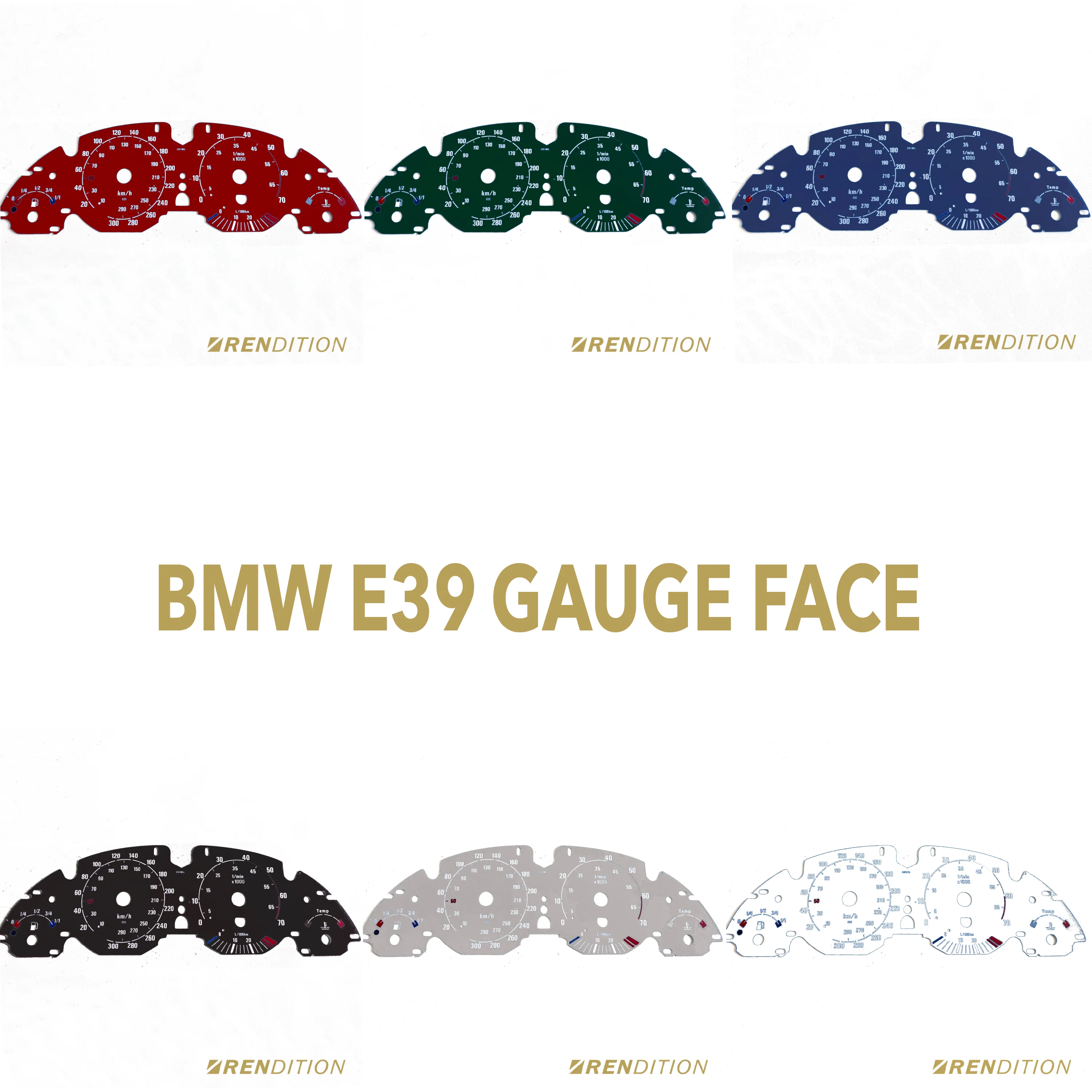 BMW E39 GAUGE FACE / GAUGE OVERLAY FOR 520, 523, 525, 528, 530, 540, M5 - Image 4