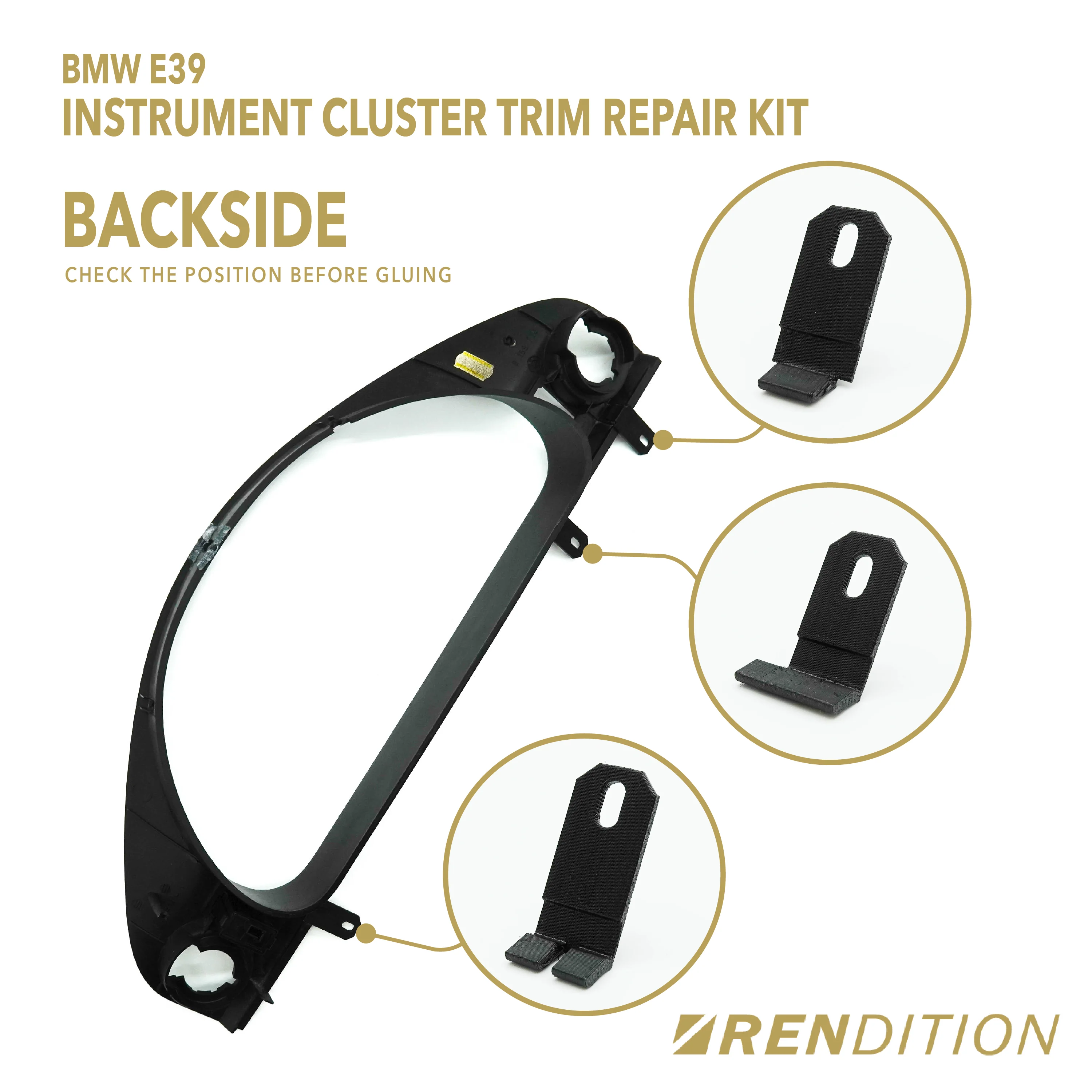BMW E39 INSTRUMENT CLUSTER TRIM REPAIR KIT - Image 2