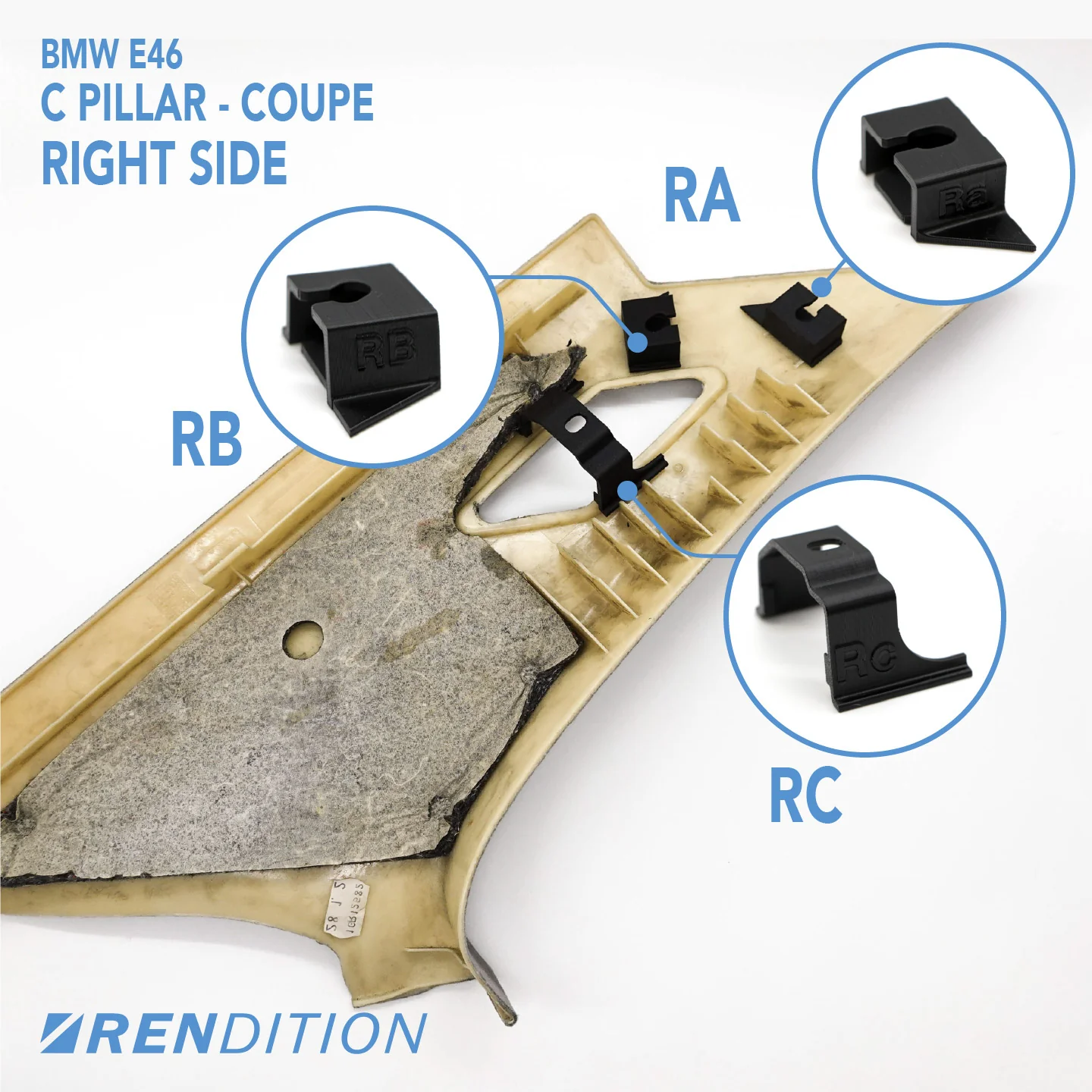 BMW E46 Coupe C-Pillar Repair Kit - Image 2