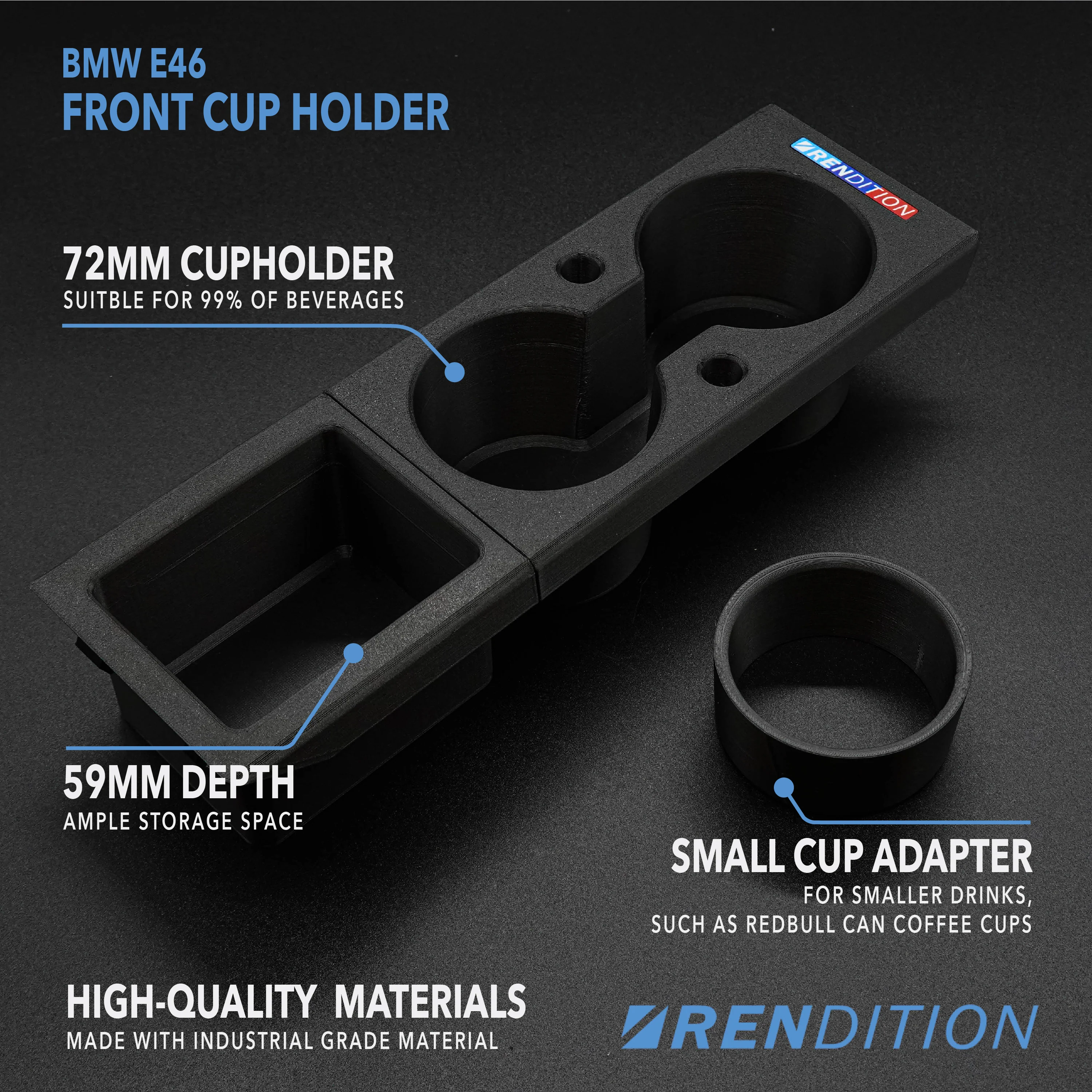 BMW E46 Front Cup Holder V5 - Image 2