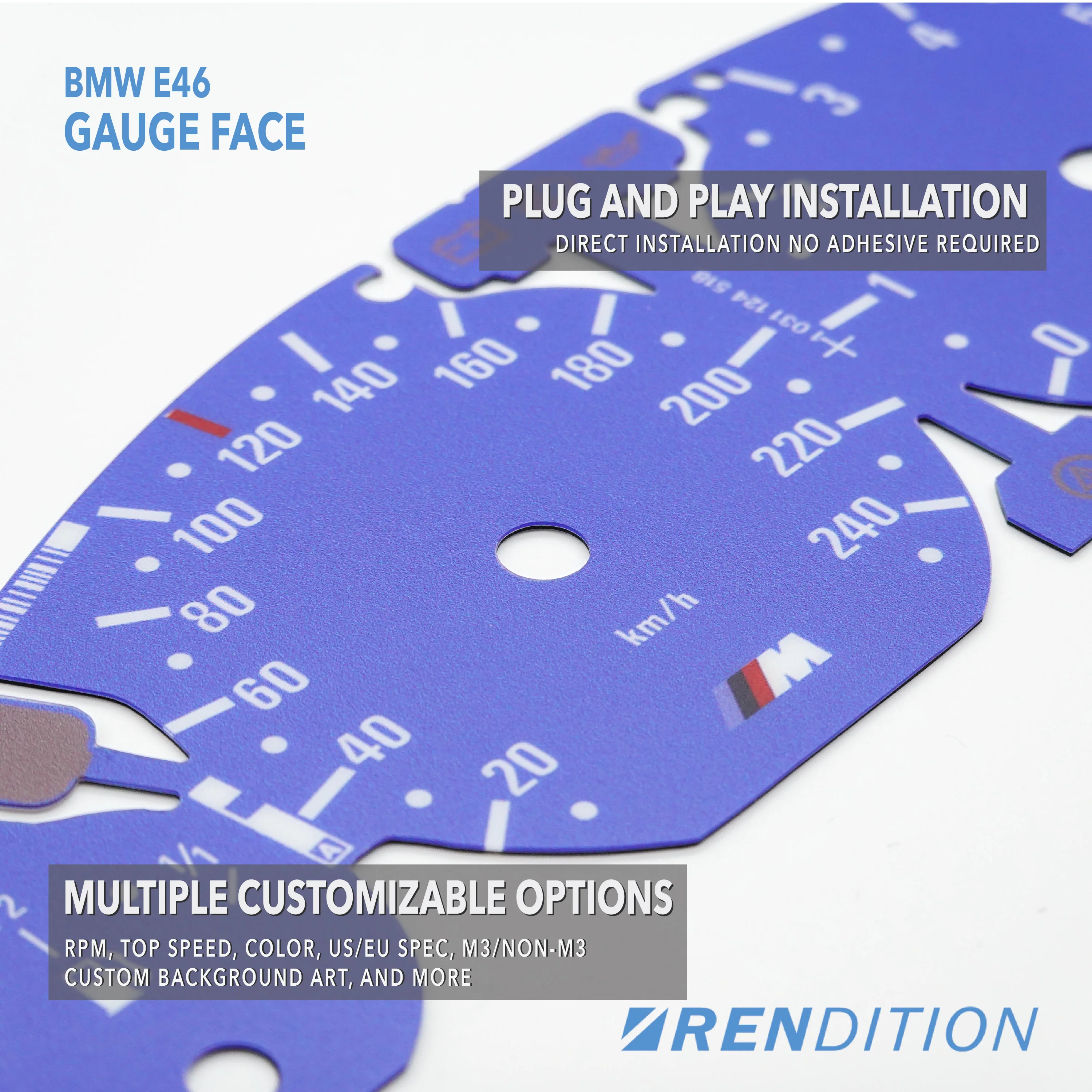 BMW E46 Gauge Face Overlay - Image 3