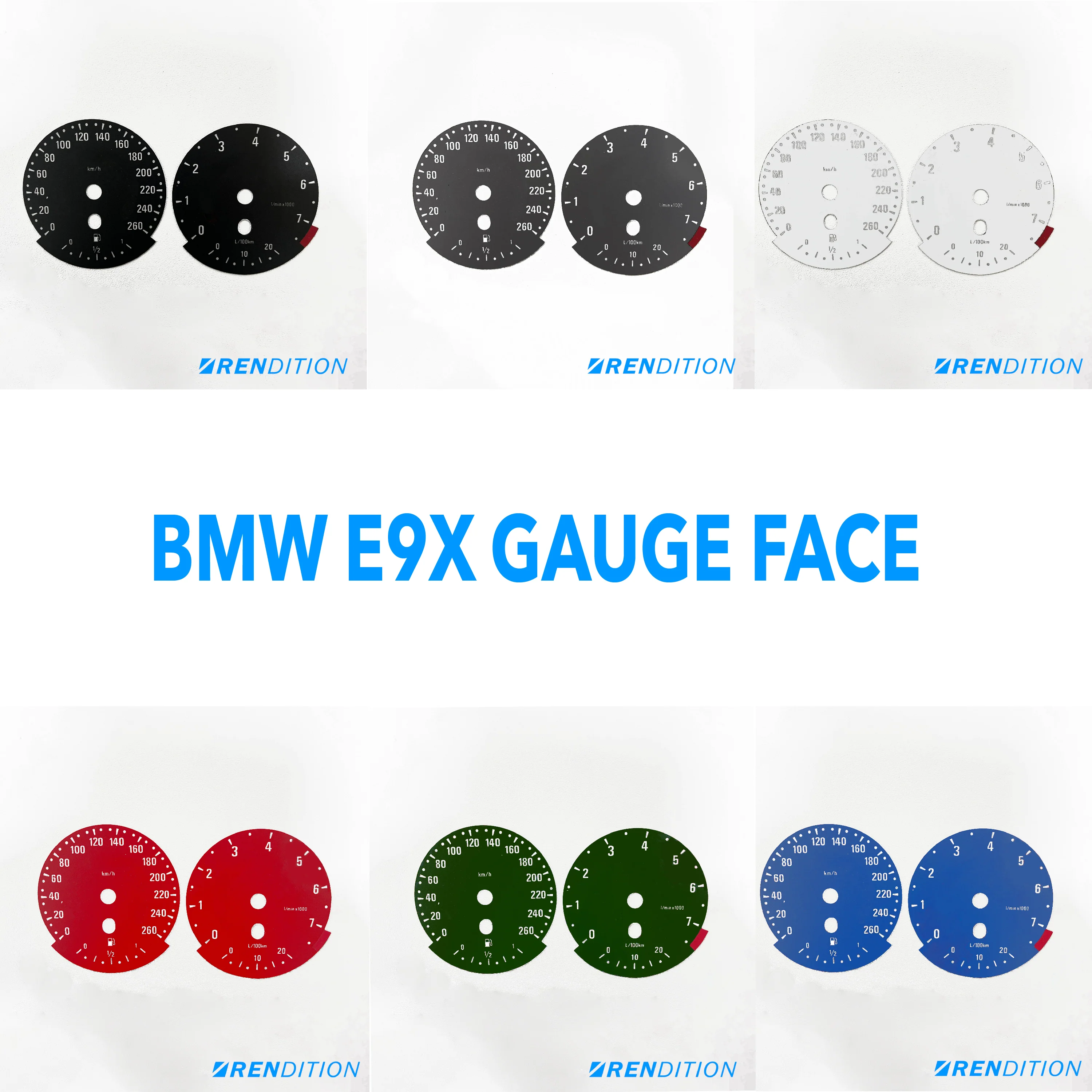BMW E9X GAUGE FACE / GAUGE OVERLAY FOR 318, 320, 323, 325,328, 330, 335, M3 - Image 4