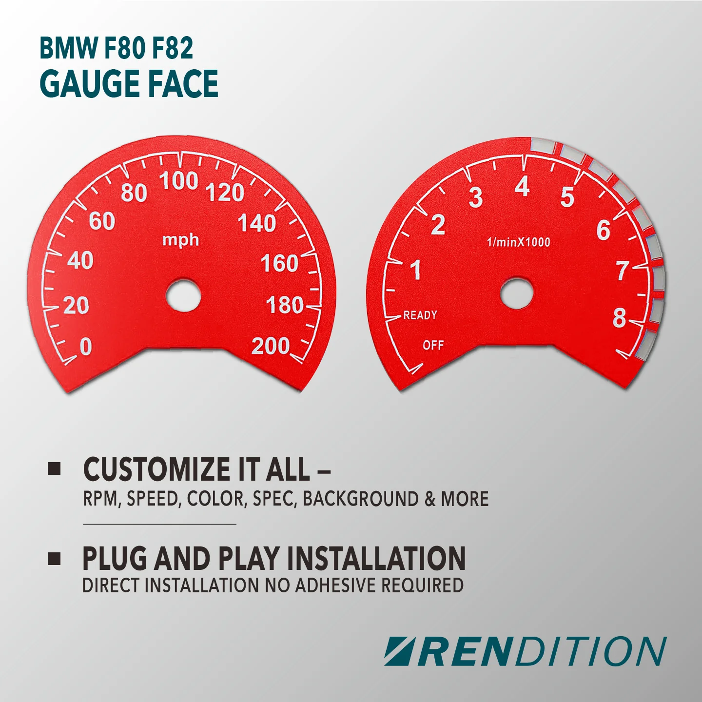 BMW F80/F82 Custom Gauge Face Overlay - Image 3