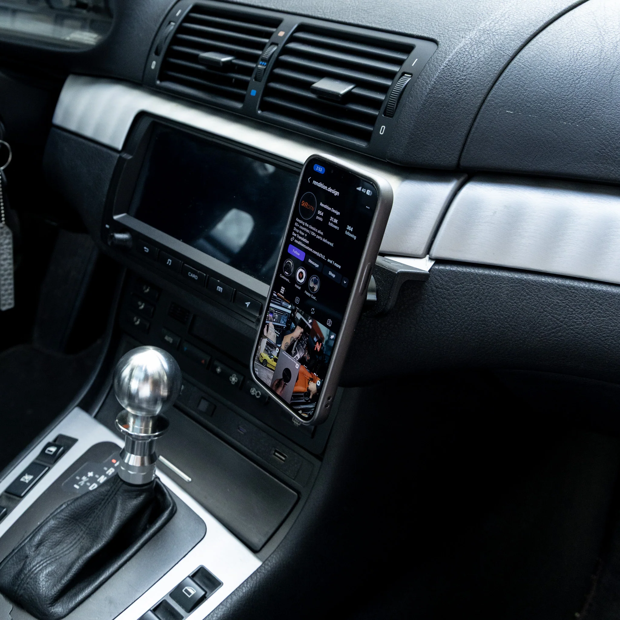 BMW E46 Phone Mount | Rendition E46 Dash Mount Phone Holder V3 - Image 2
