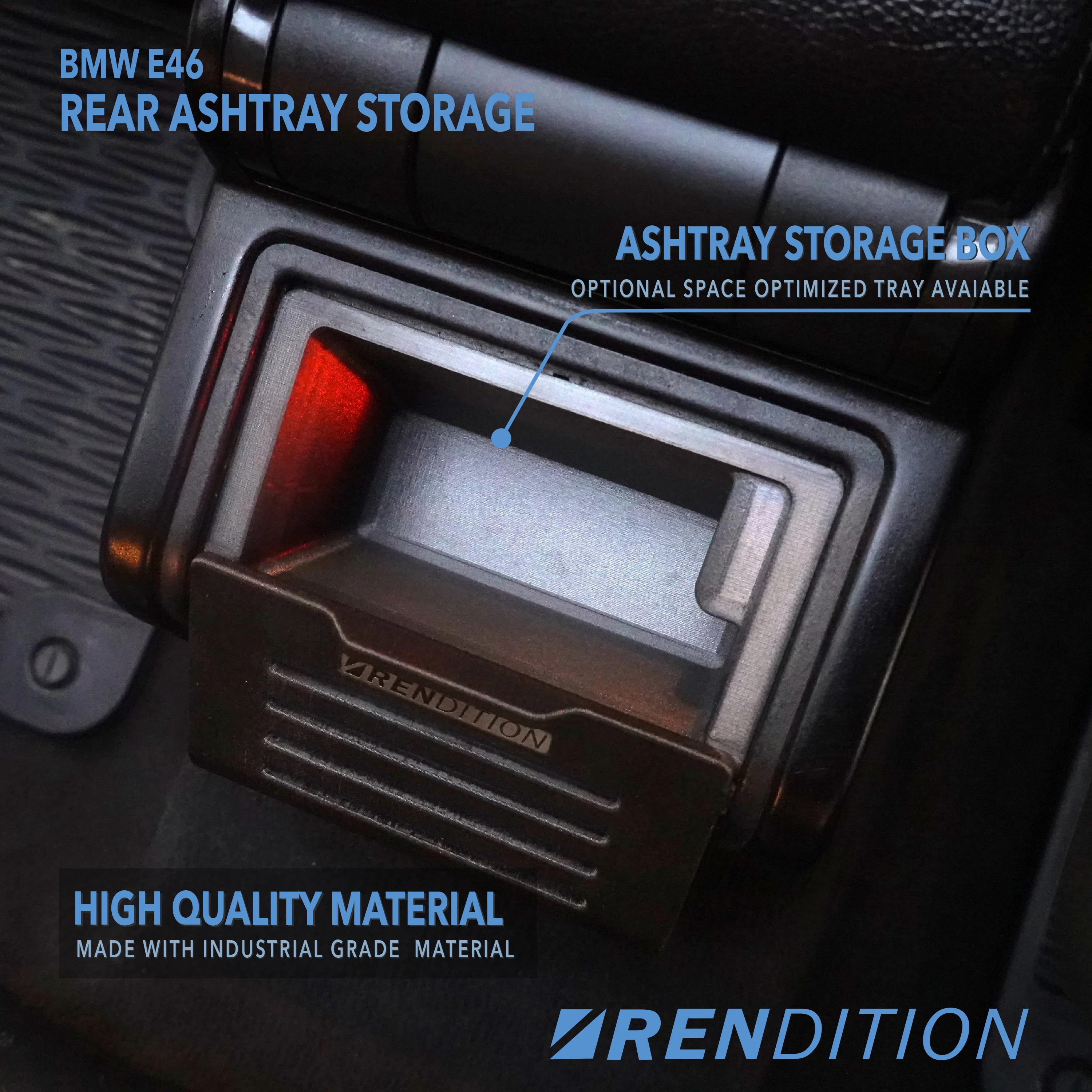 BMW E46 REAR ASHTRAY REPLACEMENT BOX SPACE OPTIMISED - Image 2